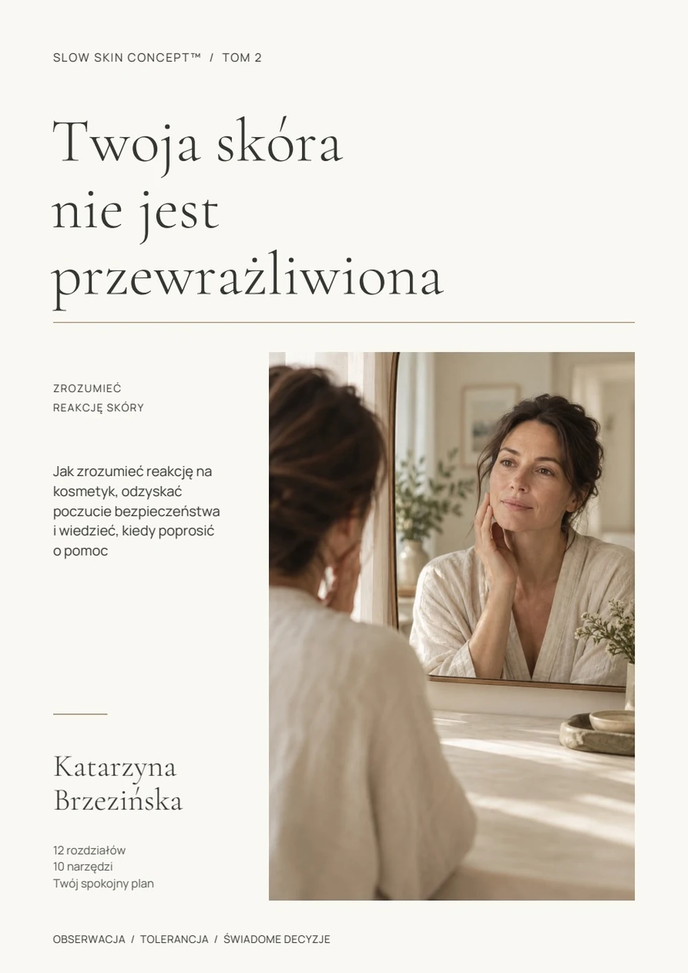 Okładka — strona 1 finalnego wydania ebooka „Twoja skóra nie jest przewrażliwiona”.